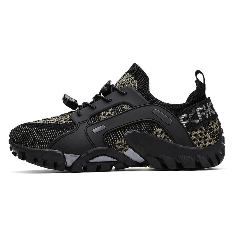 Large Size Outdoor Mountaineering and Creek Walking Shoes Outdoor Casual Fishing Shoes Running Lightweight Fly-woven Shoes Hollow Quick-drying Shoes
