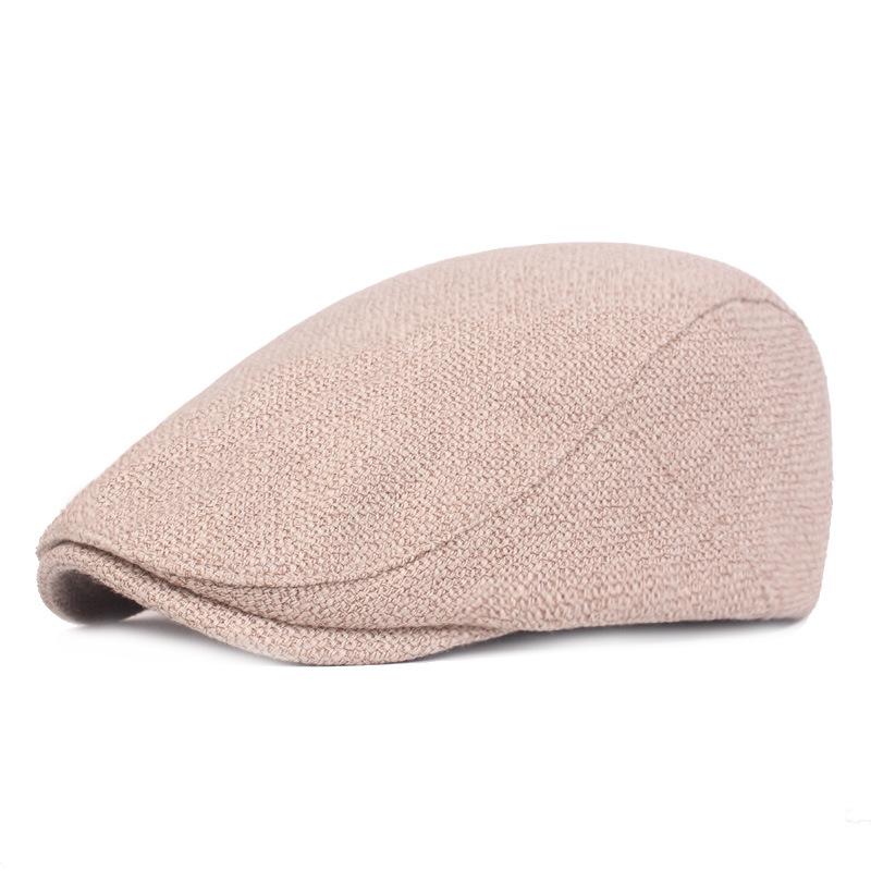 Cotton and Linen Beret Men and Women Duck-tongue Cap Retro Old Forward Cap Outdoor Travel Hat Single-color Beret