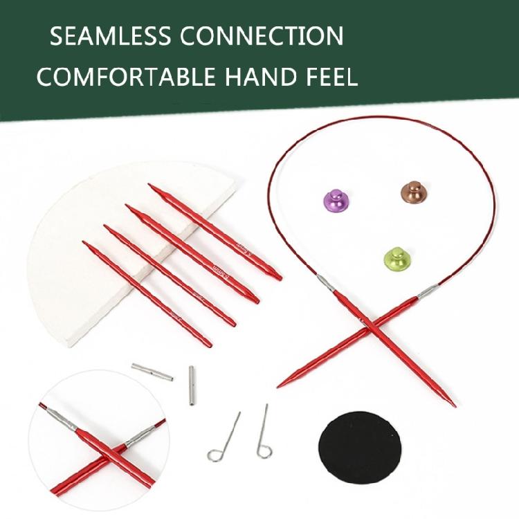 13Pairs of Aluminum Circular Knitting Needle Interchangeable Circular Knitting Needle Set for Knitting Sweater Sock