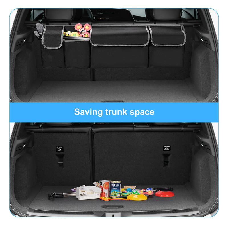 Organizator de portbagaj auto pentru SUV, organizator suspendat pentru bancheta din spate, pentru SUV, camion MPV, upgrade, genți de depozitare pentru bancheta din spate cu 4 buzunare, 39 * 14 inch