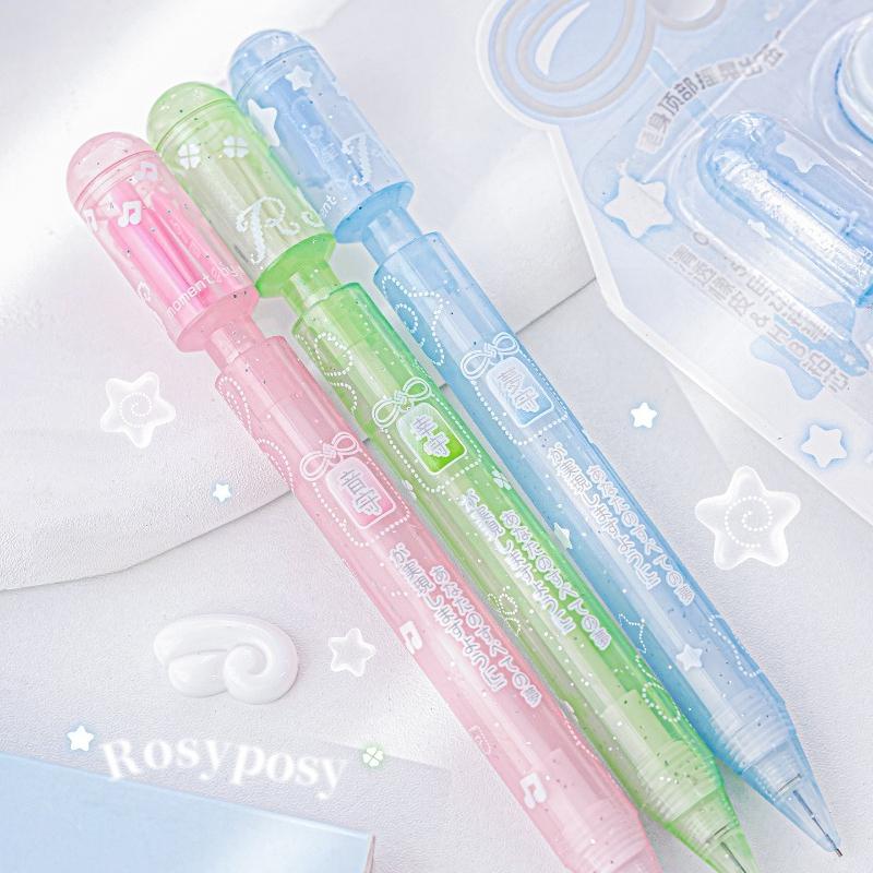 Japanese Omamori Fortune Pencil Set Kawaii Ins Transparent 0.5mm Cute Mechanical Pencil  Aesthetic Study Gift for Students