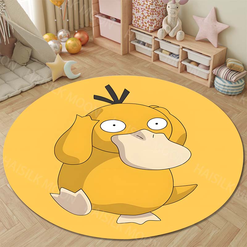 Multiple Styles Pokemon Psyduck Round Rugs for Living Room Bedroom Floor Mats Kids Room Sofa Chair Mat Carpet Home Decor