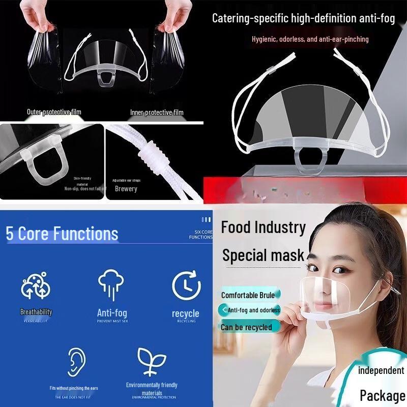 Disposable Transparent Catering Face Masks