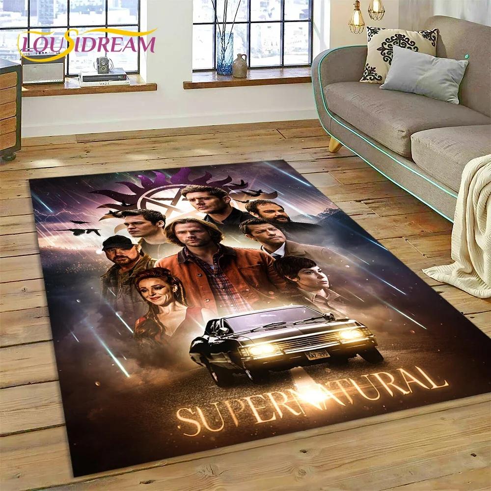 SPN Newest Supernatural Dean Sam 3D Carpet Rug for Bedroom Living Room Home Sofa Decoration,Children Game Large Decor Floor Mat
