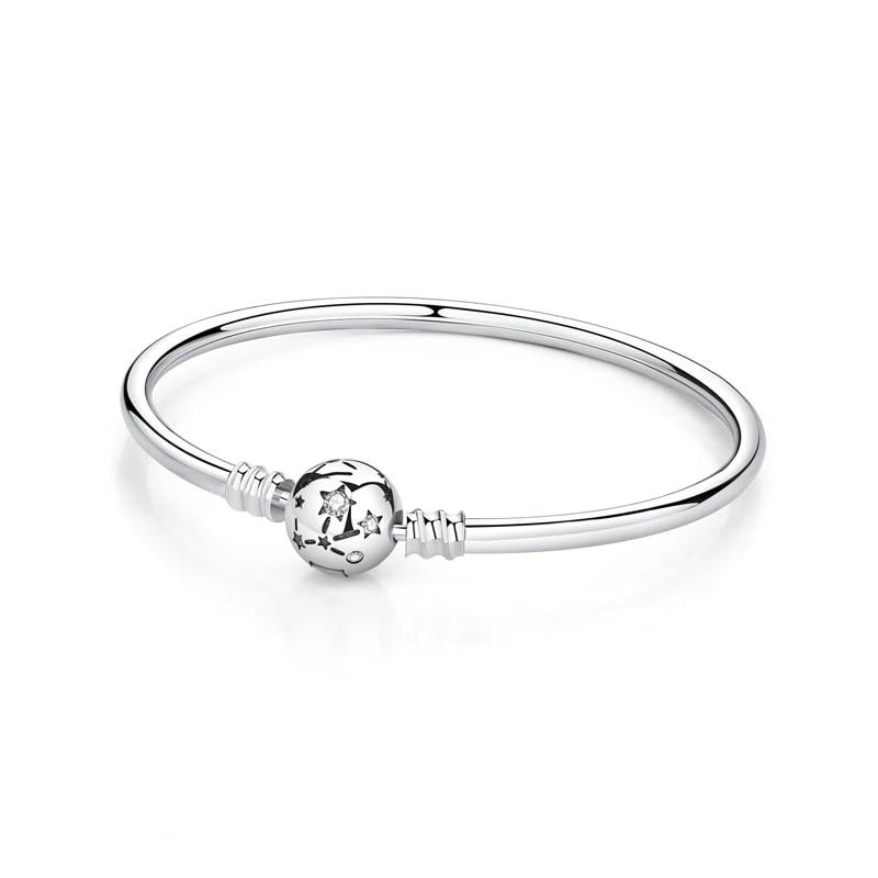 Originale 925 Sterling Sølv Armbånd Armbånd Krystallkule Kjærlighet Hjertelås Perler Charms Moments Armbånd For Kvinner DIY smykker