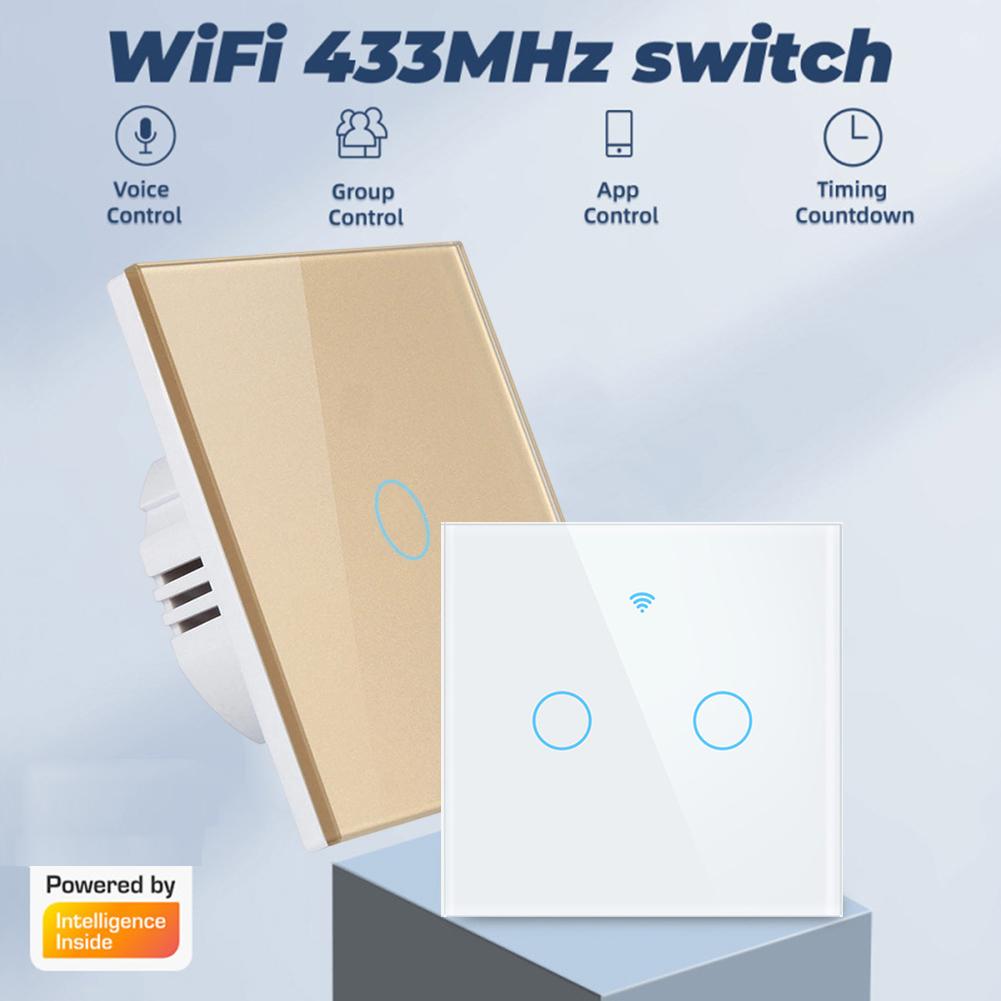 For Alexa Voice Control Switch WiFi Touch Switch Home Automation Control 86*86*35mm Energy Efficient Light Switch Energy Saving