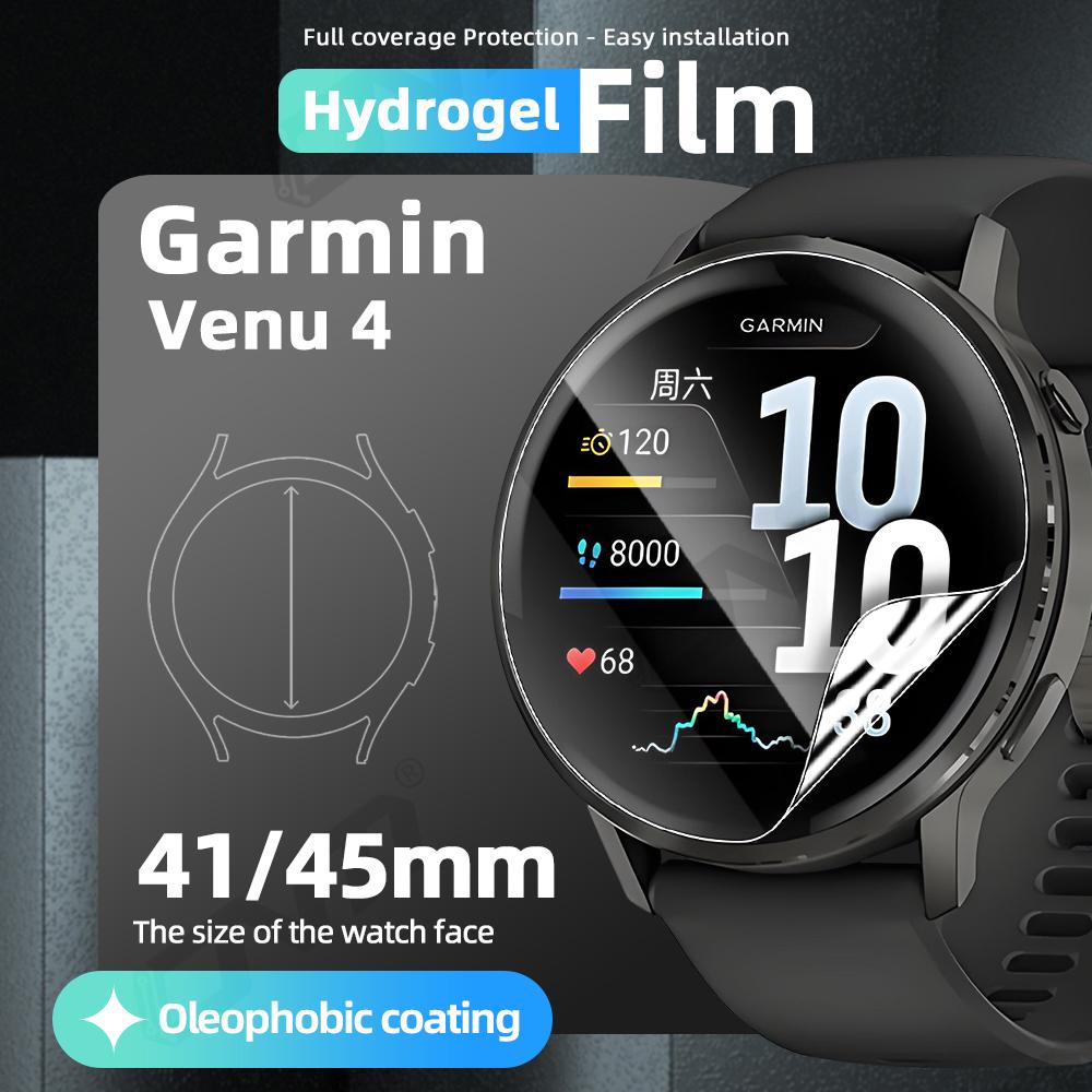Hydrogel Film for Garmin Venu 4 45mm 41mm Screen Protector, for Garmin Venu 4 HD Full Coverage Soft Protective Film Accessories