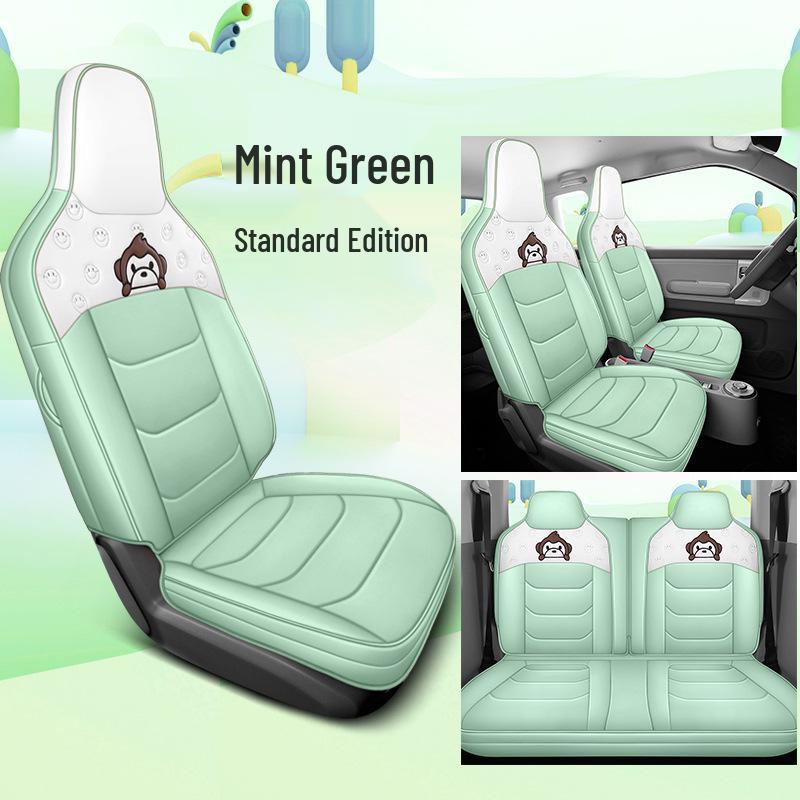 Wuling Qingkong Cartoon Full Leather Car Seat Cushion - Universal Fit for All Seasons