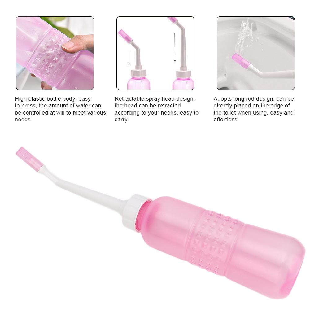 Tragbarer Hand-Bidet-Sprayer Intimbereich Analreiniger Reinigung für Frauen Alte Menschen (Rosa)