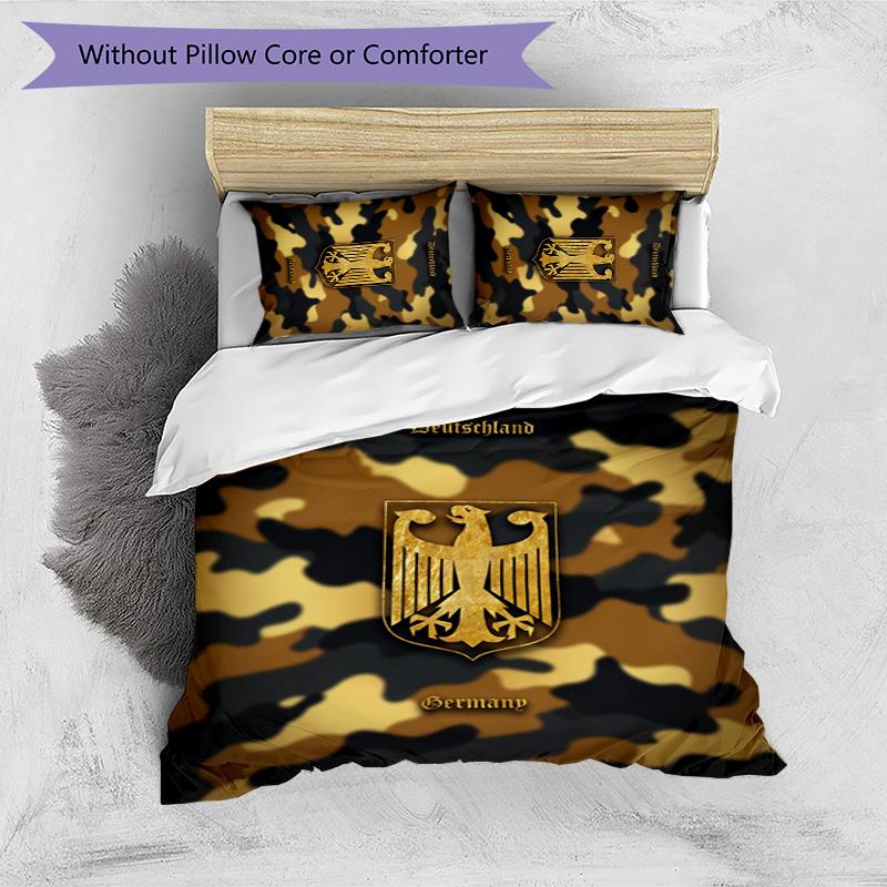 Germany Football Printed Bedding 3 Piece Set Cozy Breathable Bed Cover Set as Housewarming Holiday Gift