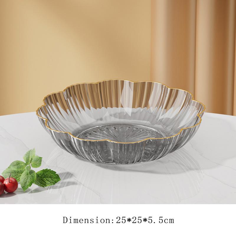 Elegant High Aesthetic Fruit Plates Light Luxury High-class Living Room Household Large Capacity Tableware Chinese Trend Plate