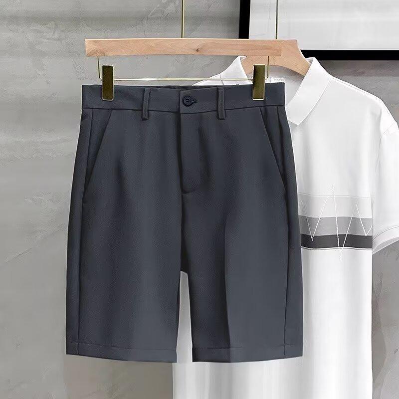 Premium drape elastic five-point pants men's summer new ice silk loose trousers thin casual straight shorts