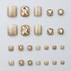 Toenails Full Cover False Nails Rhinestone Fake Toenails Short Nails Patch  False Toenails