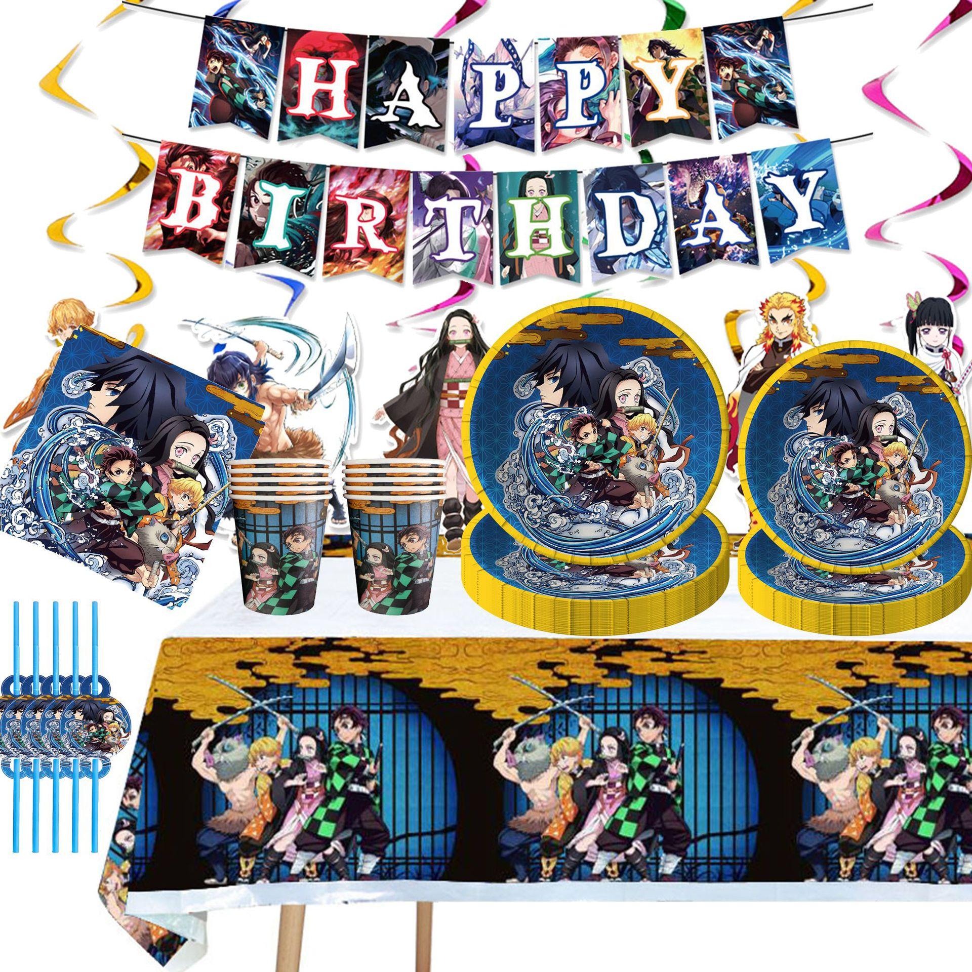 

Набор одноразовой посуды для украшения вечеринки в стиле аниме подходит для дней рождения и посиделок. One Size белый