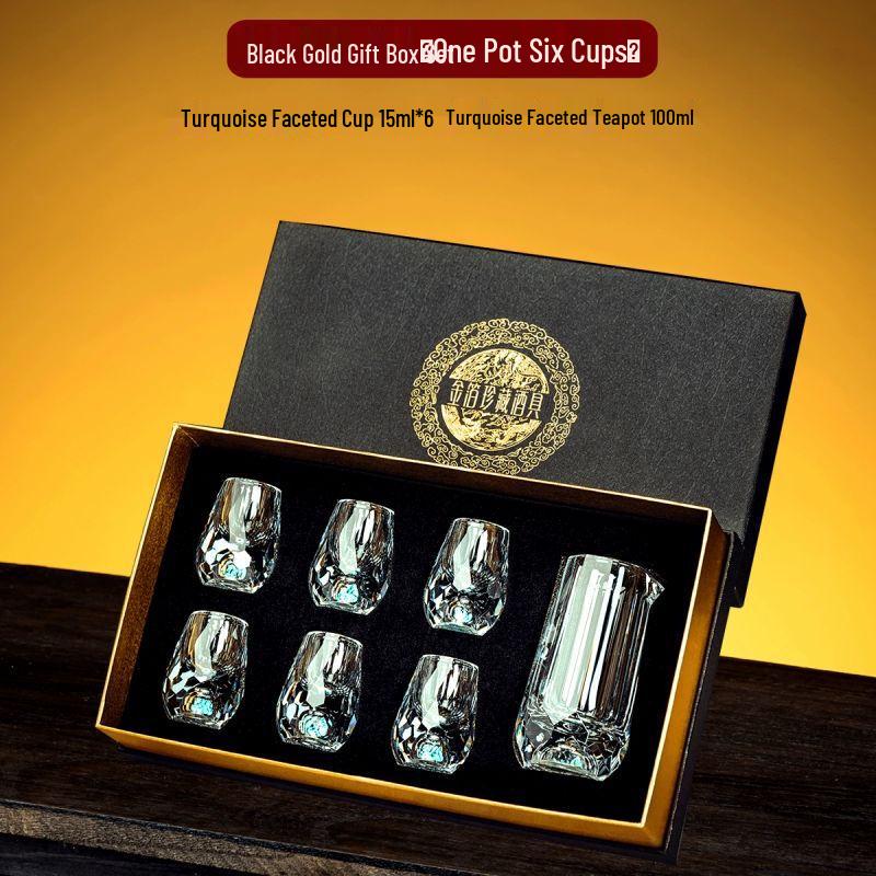 Elegant Gold Foil & Crystal Glass Baijiu Set