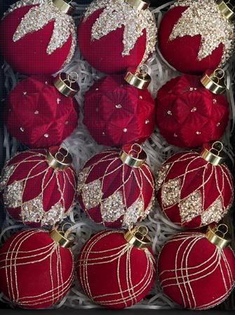

Christmas Home Decorations Hanging Ornaments Plastic Flocked Ball Pendants Handmade Eco-friendly DIY Colorful 12pcs/set 8cm