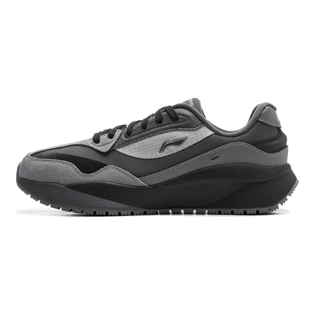 LiNing 2.0 Classic Comfortable Non-Slip Durable Low-Top Casual Shoes Men sneaker Gray Black AGCU351-1