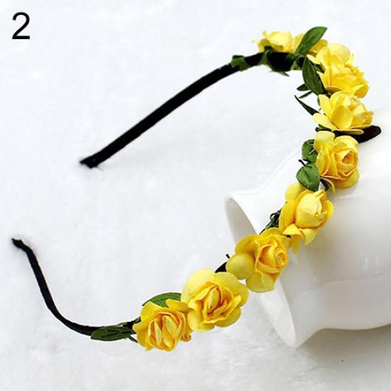 Rose Flower Crown Festival Headband Wedding Garland Floral Hairband Accessory