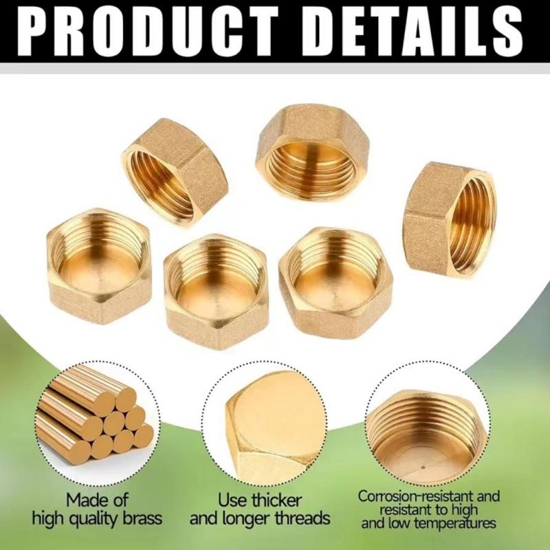 1/2Inch NPT Copper Threaded Pipe Cap Heat Resistant Durability Plug Profession For Pipe End Sealing And System Upgrades