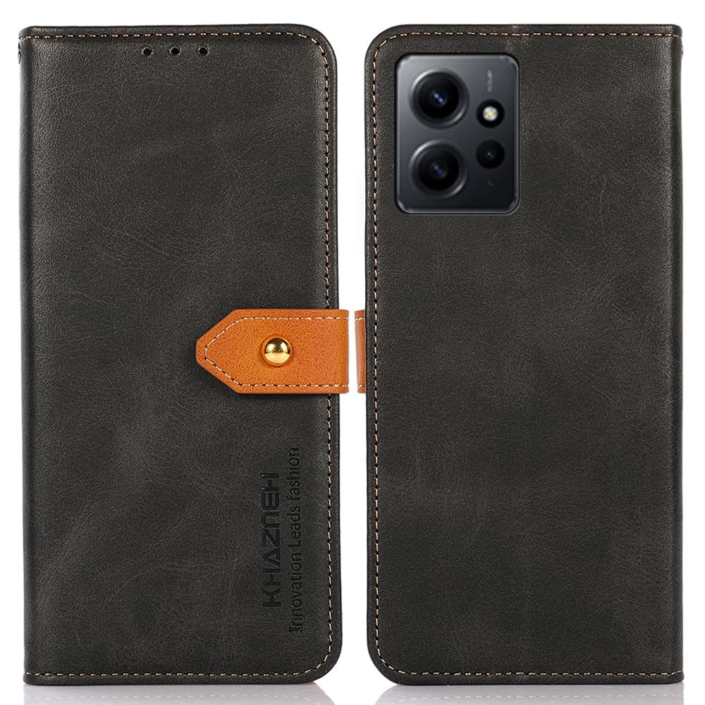 KHAZNEH For Xiaomi Redmi Note 12 4G PU Leather Cowhide Texture Phone Case Wallet Stand Phone Cover