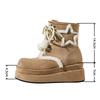 Mode Flauschiges Fell Dicke Sohle Winter Niedliche Stiefeletten Damen 2025 Klobiger Plateau Keilabsatz Fellig Kawaii Schneestiefel Plüsch Y2K Schuhe