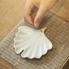 Ceramic Ginkgo Leaf Incense Insertion Tray, Creative Home Living Room Bedroom Decor, Indoor Sandalwood, Line Incense Burner, 1Pc