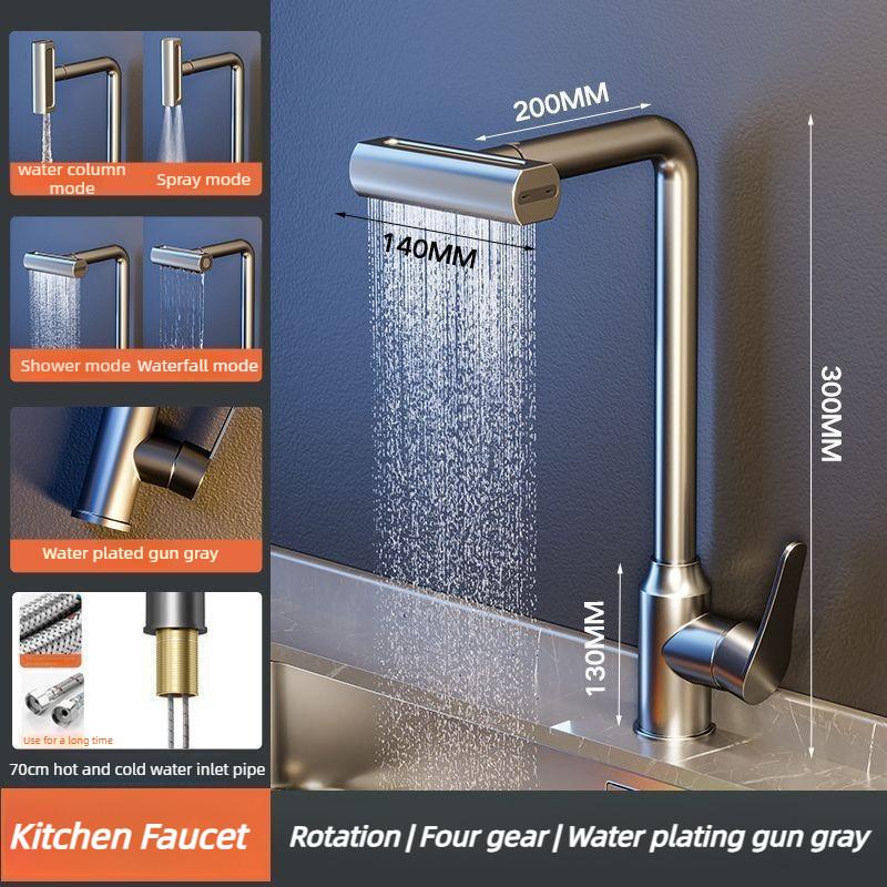 Einziehbarer Wasserhahn Haushalt Universal Multifunktional Regendusche Spülbeckenarmatur Küchenarmatur Heiß und Kalt Gemüsewaschbecken