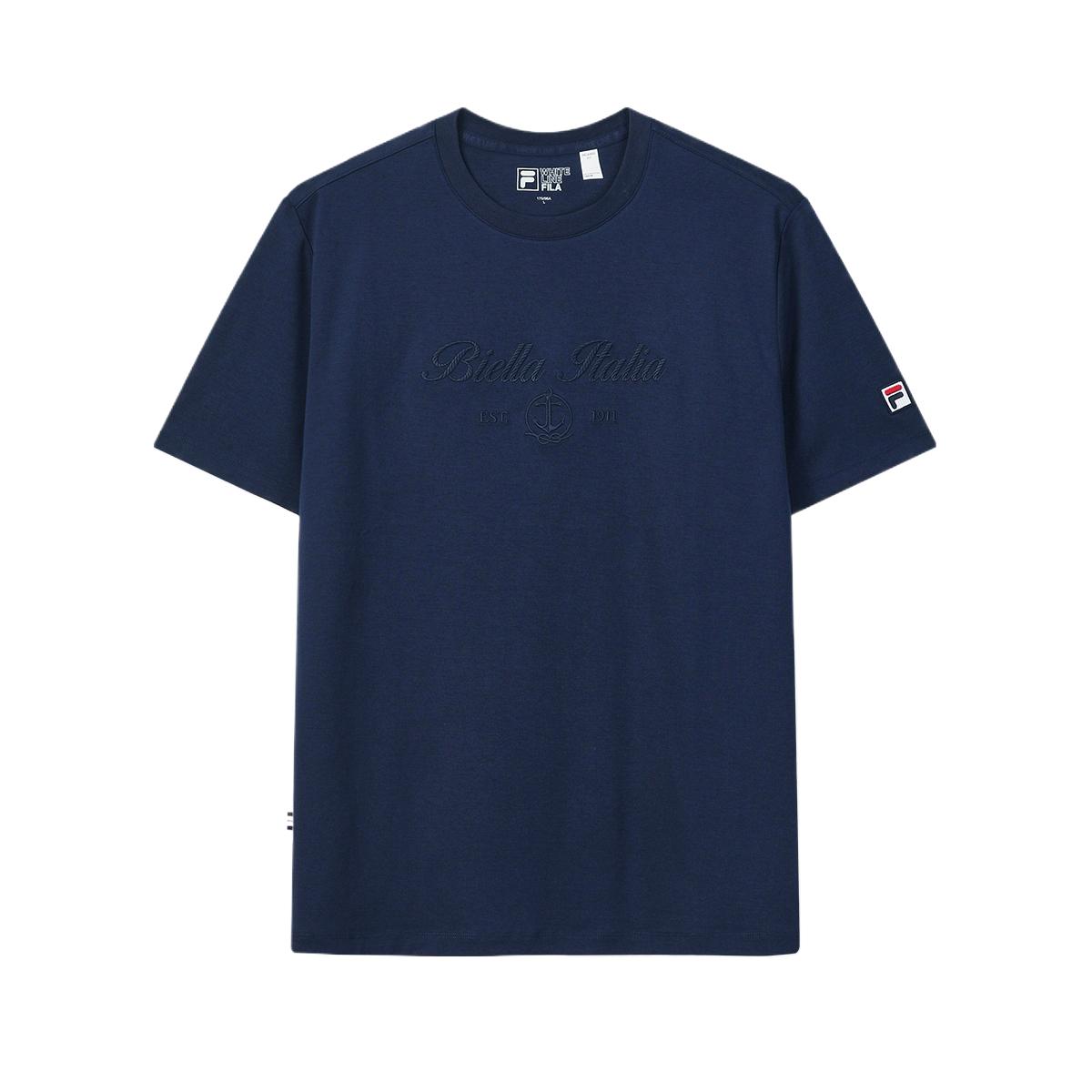 

FILA Однотонная футболка с круглым вырезом, удобная, с коротким рукавом, мужские топы F11M628122FDB M
