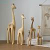 Animal Room Decor Horse Rabbit Cat Giraffe Wooden Sculptures DIY Painted Materials Craft  Decor Handmade Figurine Gifts