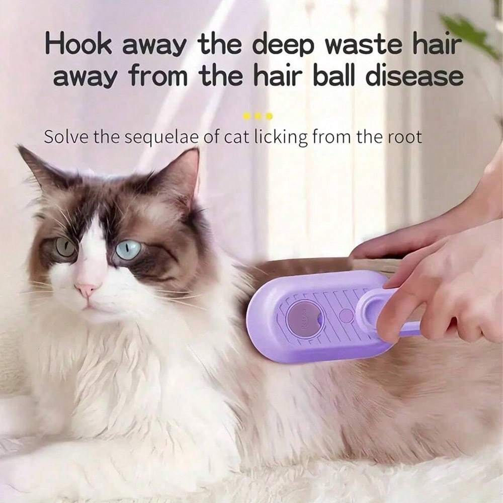 "3-In-1 Cat Brush With Steam, Steamy Cat Brush, Cat Steamy Brush, Cat Hair Brush With Water, Multifunctional Pet Spray Massage Comb, Steam Brush