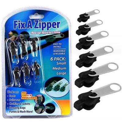 6 pièces remplacement universel fermeture éclair réparation fermeture éclair curseur dents sauvetage fermeture éclair remplacement