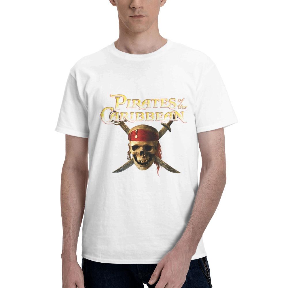 

Pirates of the Caribbean Skull and Sword Logo Men s Unique T-shirt Short-sleeved T-shirt M