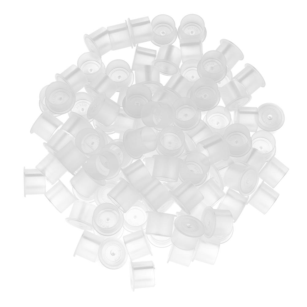 100Pcs Disposable Tattoo Ink Cup S/M/L Permanent Tattoo Makeup Eyebrow Makeup Pigment Container Caps Tattoo Accessories