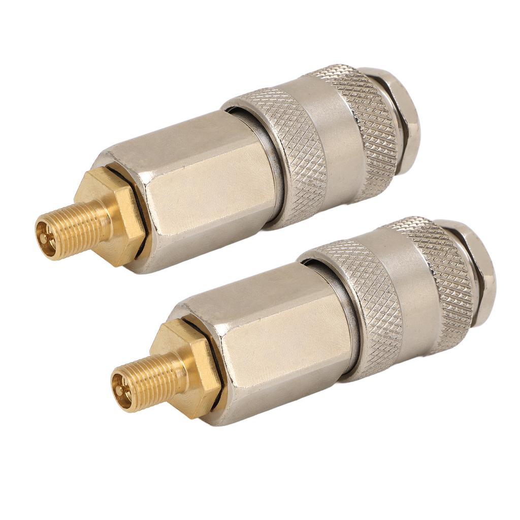 2 Pack Portable Air Compressor Adapters Heavy Duty Steel Male Thread To US Valve 3 In 1 Quick