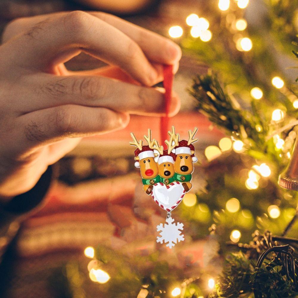 PVC Elk Deer Family Ornament Decorative Reindeer Family Pendant Cute   Christmas Tree