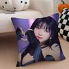 AAespaSKkarina Kpop Girl Cushion Cover Throw Pillow Cover Hidden Button Durable Polyester Chair Cushion