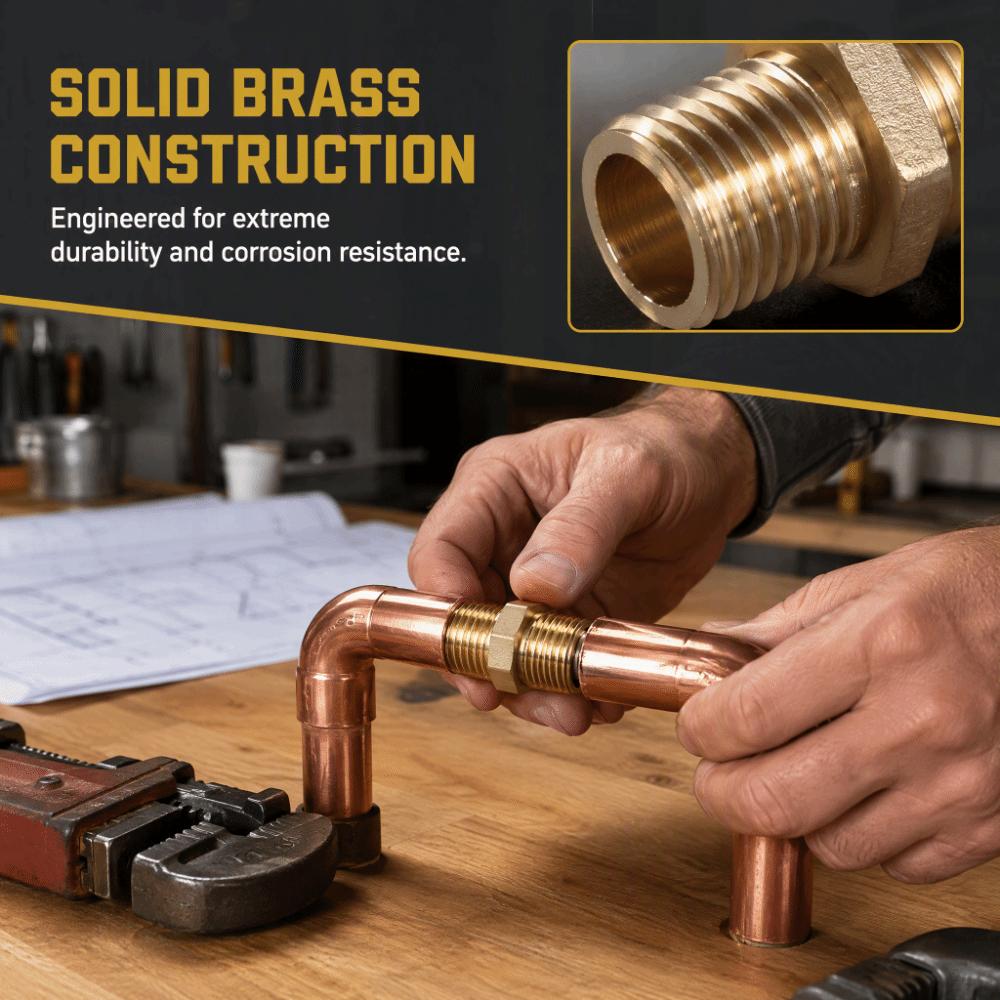 2pcs Hex Shape Brass Pipe Fitting Male Threaded Ends Reducing Male Connector  Irrigation System