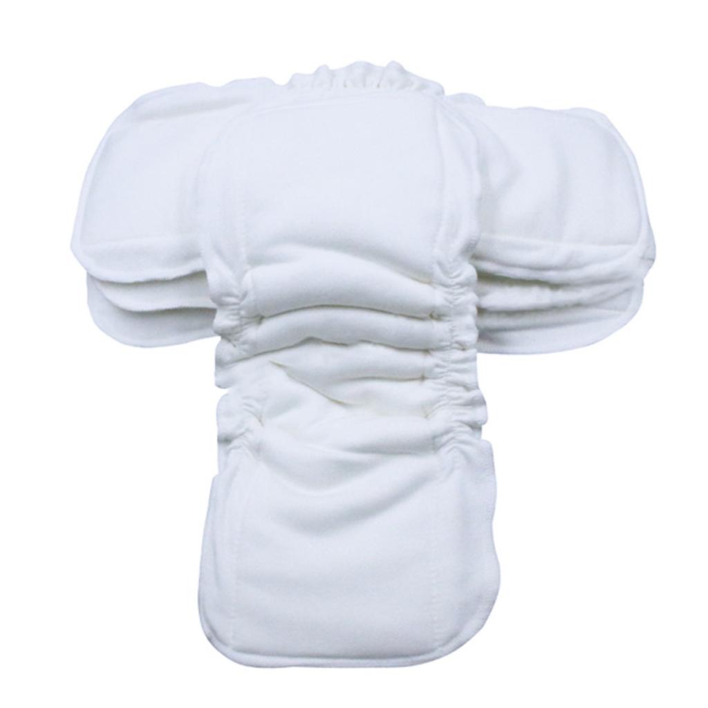 Culotte de Couche en Tissu Réutilisable pour Bébé avec Insert 5 Couches Coton Bambou Lavable Imperméable Ajustement Réglable Tissu Doux Respirant