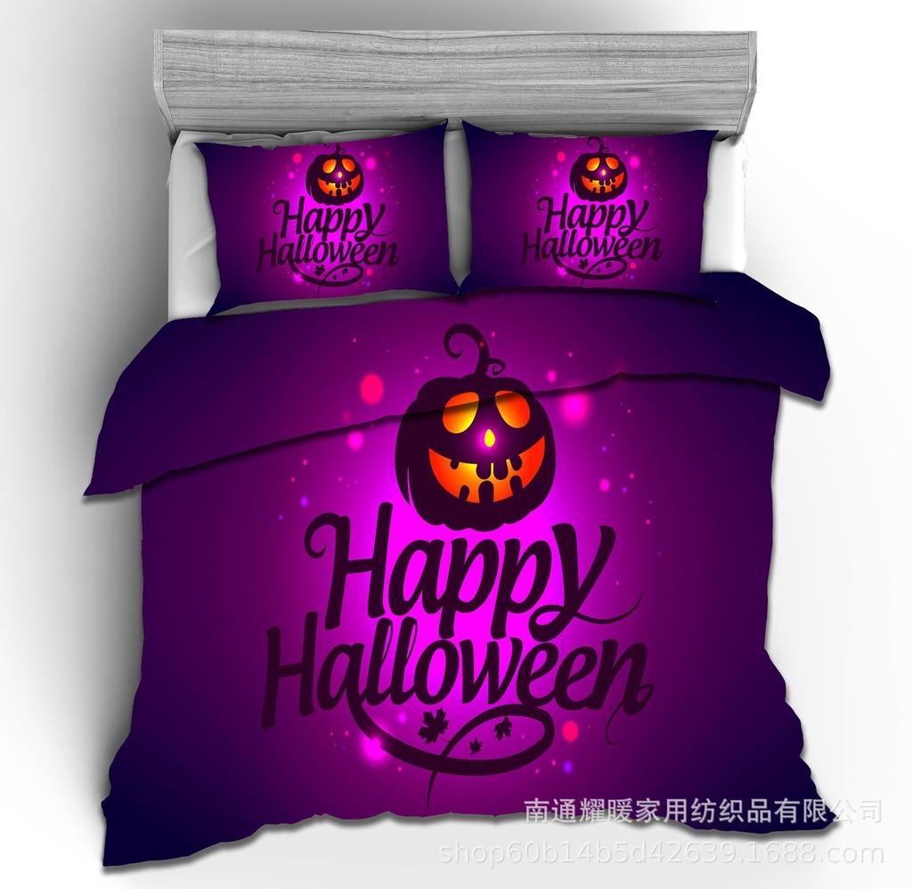 3D Digital Printing Halloween Bedding Pattern Four-Piece Set Three-Piece Set Sticker