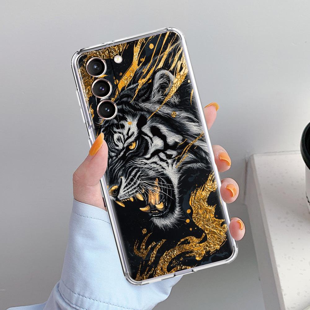 Handyhülle für Samsung Galaxy S26 S25 S24 S23 S22 Ultra S20 S21 FE 5G Plus Weiche Klare Hülle Cooles Tier Tiger Löwe