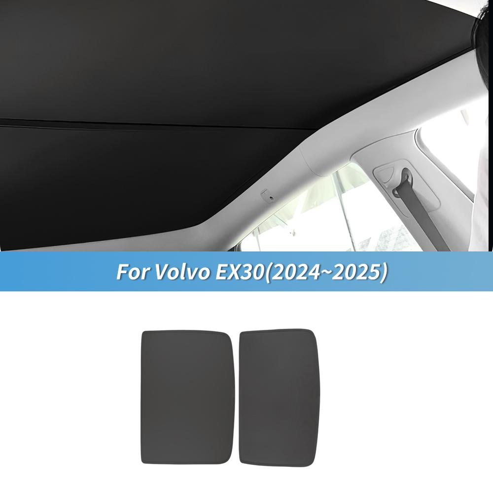 

Sunroof Skylight UV Protection for VOLVO EX30 2024 2025 2026 Car Ice Cloth Buckle Sun Shades Glass Roof Sunshade Heat ulation чёрный