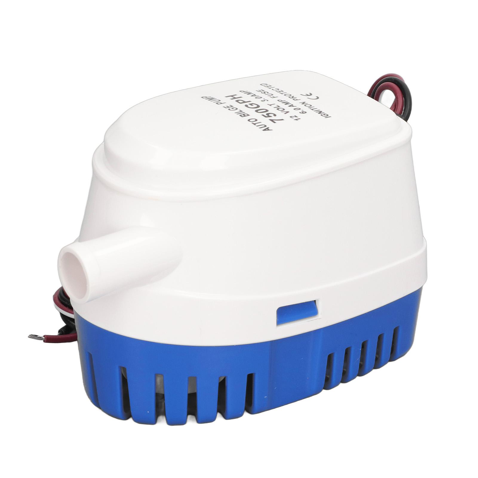Automatic Bilge Pump  12V Plastic Removable Filter Easy Cleaning Boat Bilge Water Pump for Marine 750GPH