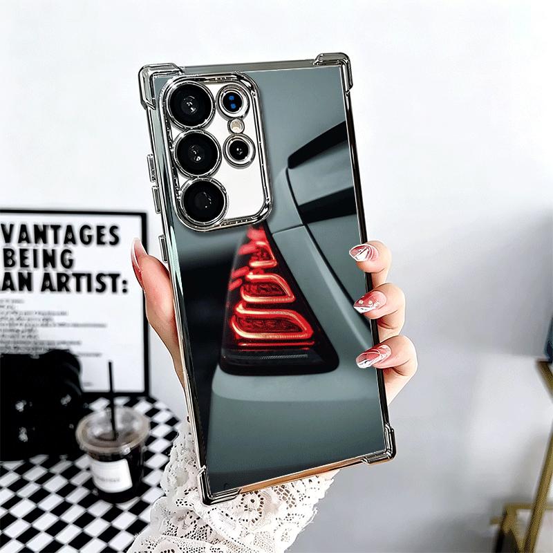 Sportwagen Coole Rücklicht-Verchromung Handyhülle Für Samsung Galaxy S24 S25 FE S26 Edge S23 Ultra S22 S21 Plus S20 Anti-Fall Airbag