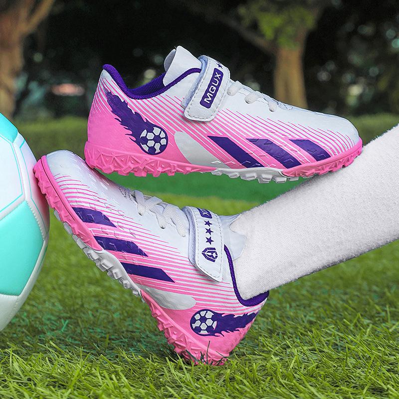 Boys' shoes autumn new girls' children's leather football shoes medium older boys and girls Velcro non-slip sneakers