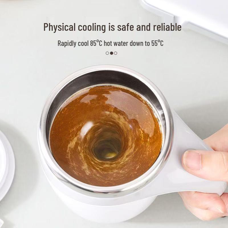 Portable Automatic Stainless Steel Magnetic Stirring Mug for Coffee & Protein Shakes