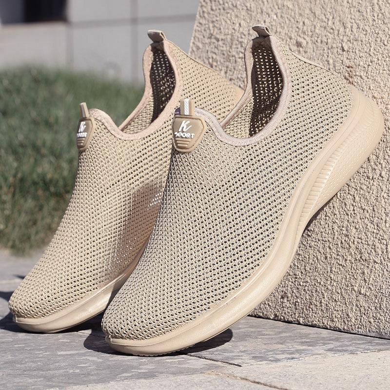 

Men s Solid Woven Knitted Running Shoes - Lightweight, Breathable and Non-Slip Sports Shoes for Outdoor Adventure Men s Solid Casual Shoes 45 хакі