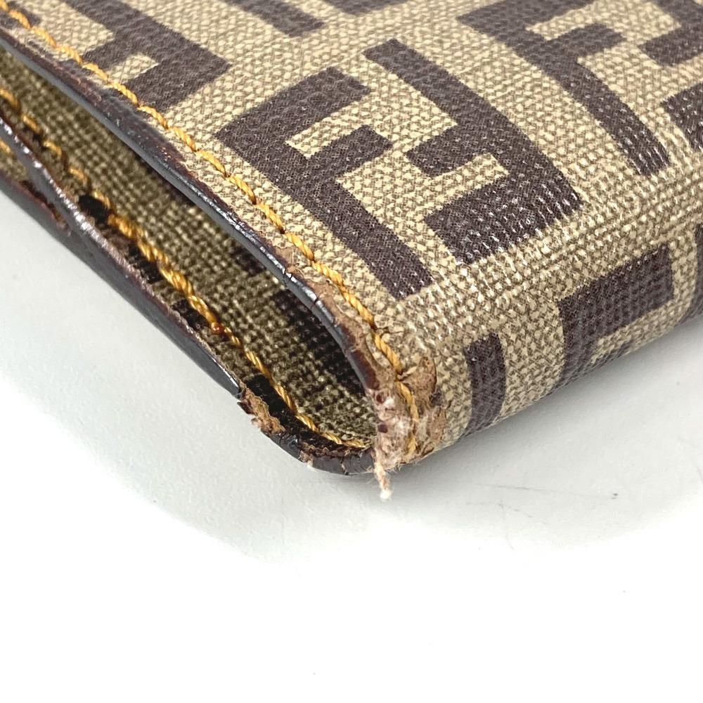 FENDI Zucca logo Zucchino Compact wallet Folded wallet Leather/PVC Brown/Beige