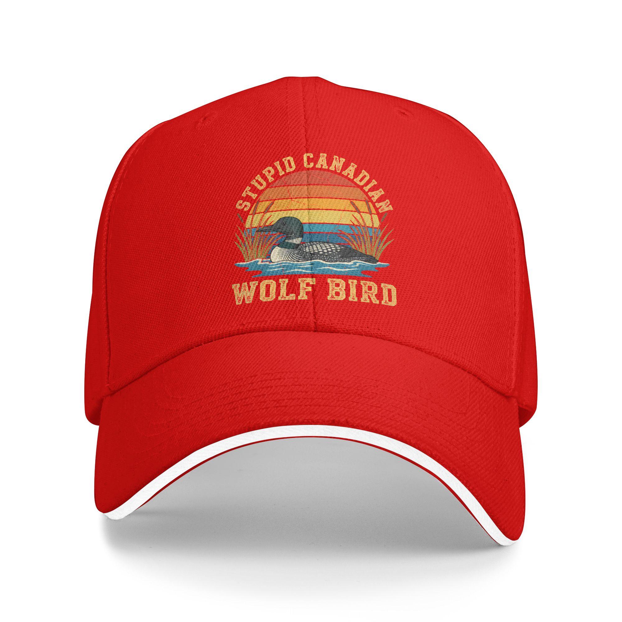 

Summer Stupid Canadian Wolf Bird Funny Loon Animal Lovers Humor Baseball Cap Tennis Skate Vintage Print Sun Hip Hop Hats One Size