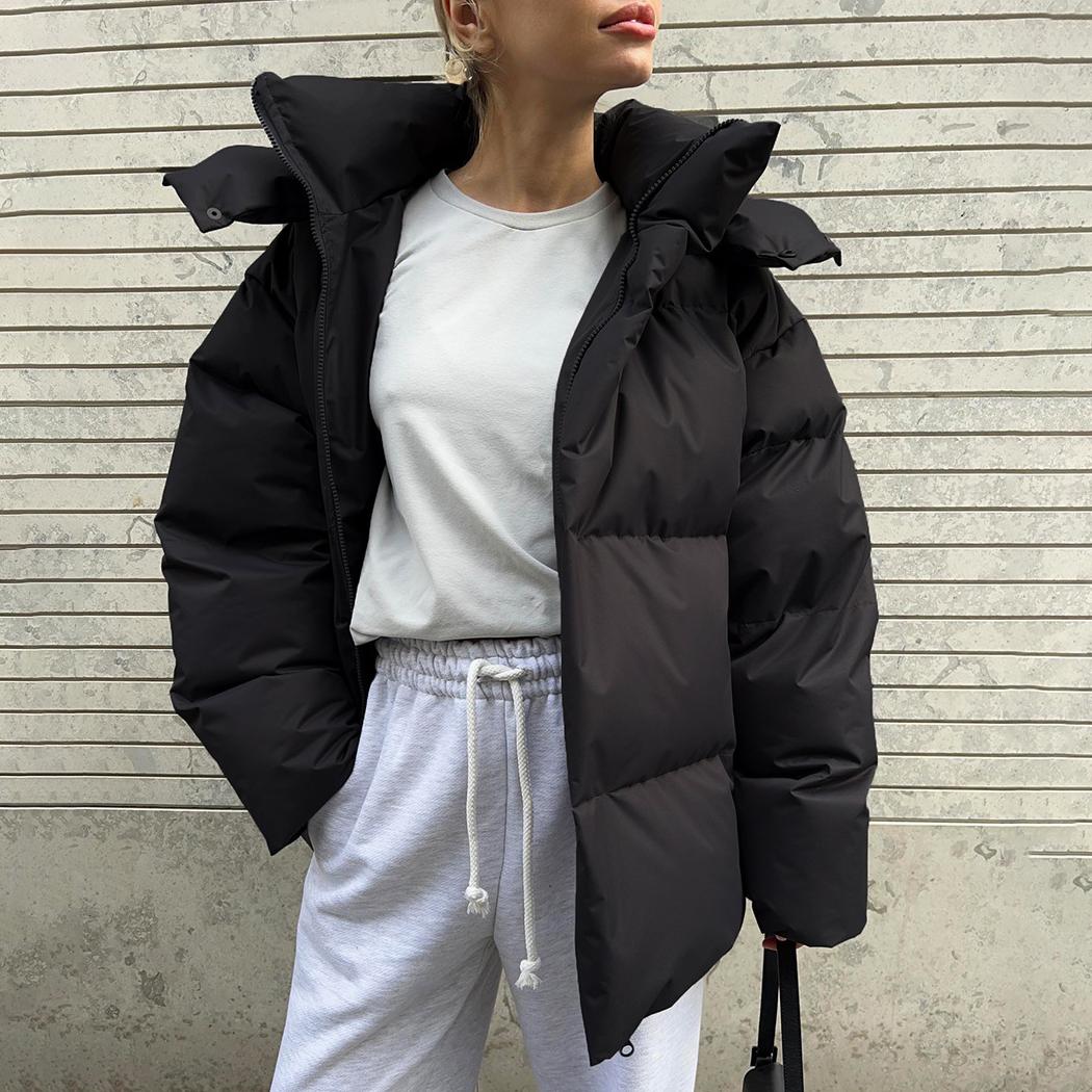 Хлопковая куртка осень и зима мода хлопковая куртка одежда женская свободная хлопковая — фото 12