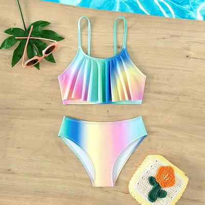 Girl Gradient Bikini Kids Swimsuit Bathing Suits for Children Two Pieces Swimwear Beach Bikini Set Girls Biquini Infantil Suit